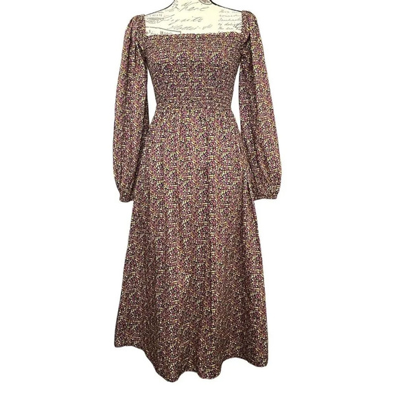 J. Crew Liberty® Fabric Organic Cotton Daydream Midi Dress cottagecore XS NWT - Picture 1 of 9